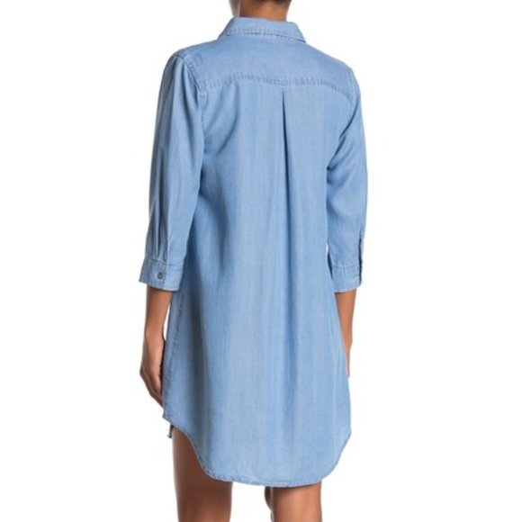 NWT Denim Chambray Collared Buttondown Shirt Dress - Picture 2 of 2